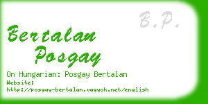 bertalan posgay business card